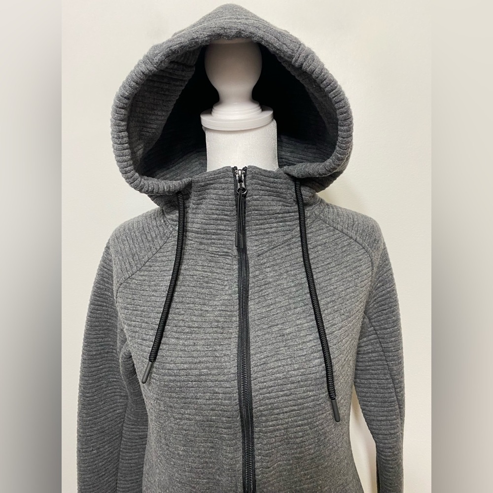 Stoic Ribbed Full Zip Drawstring Hooded Jacket Womens Size XS - Picture 7 of 14